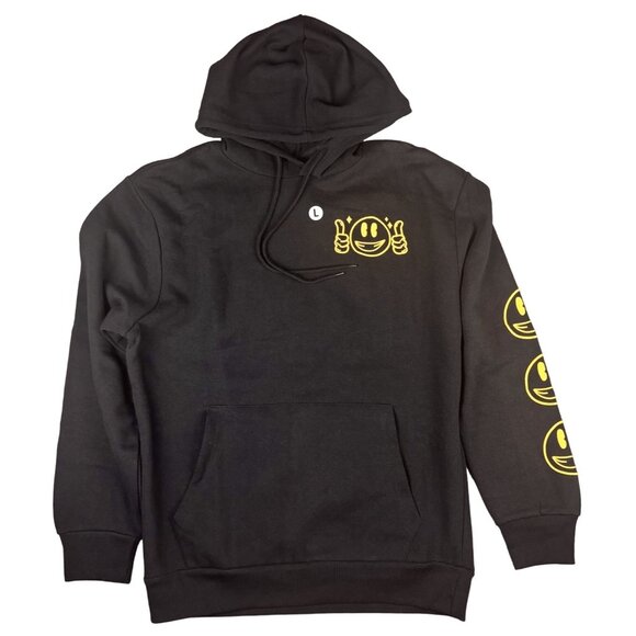 Black Chemistry Smiley Face Hoodie Sweatshirt Size Large - Picture 1 of 10